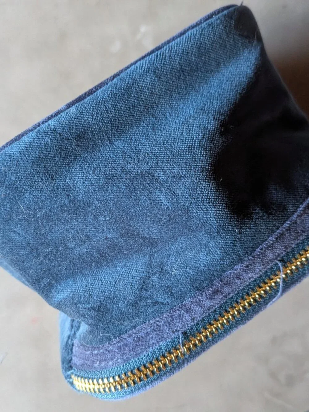 Sézane Travel Train Case / Makeup Bag - Velvet Blue
